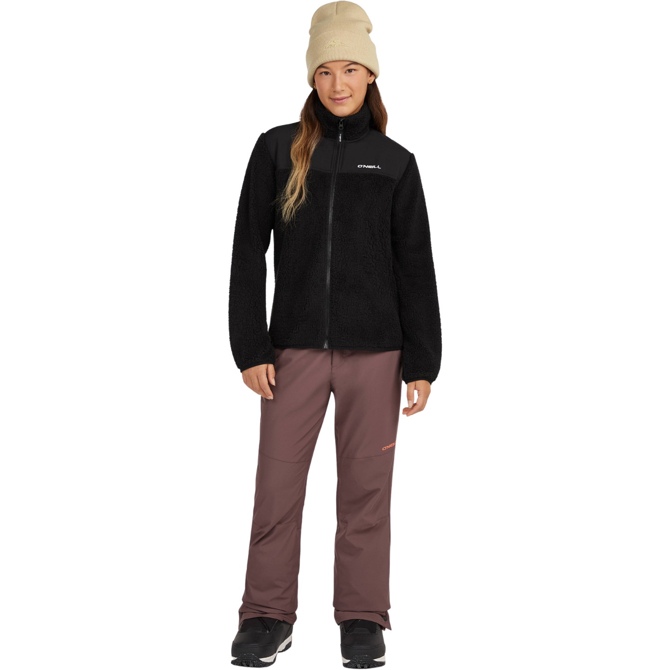 2026 O'Neill Da Donna Fwc'Cruz Fuzzy Full Zip Hyperfleece 1350107 - Black Out